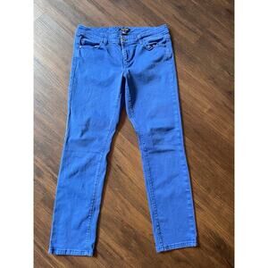 White House Black Market Size 10 Royal Blue Denim Slim Ankle Jeans Pants